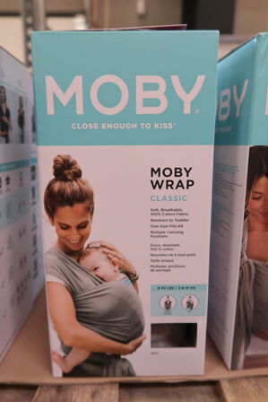 Moby strækvikle classic i 100% bomuld - heathered gray