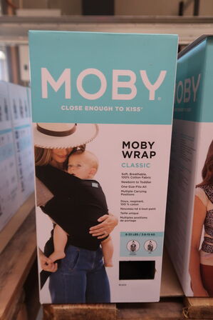 Moby strækvikle classic i 100% bomuld - black