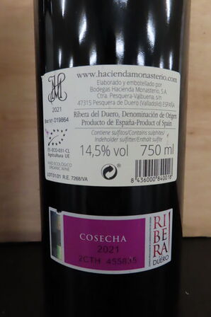 3 fl. Rødvin HACIENDA MONASTERIO 750ml.