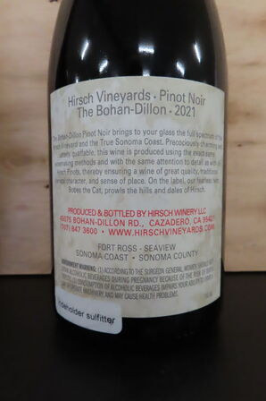 2 fl. Rødvin HIRSCH VINEYARDS 750ml.