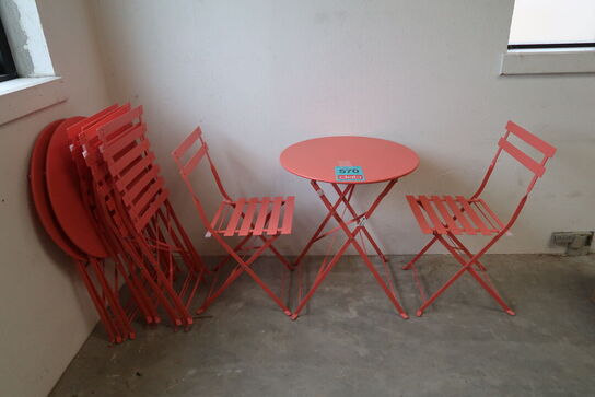 3 stk. Cafesæt med bord & 2 stole 