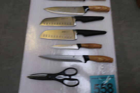 Skærebræt & knivholder med knive 