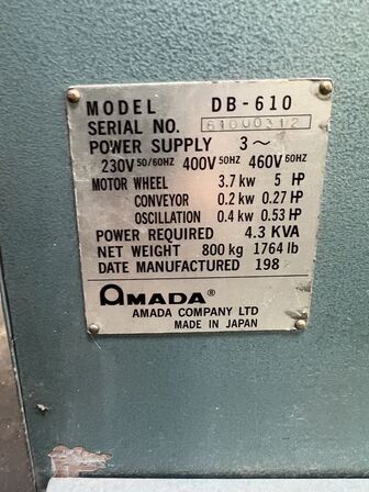 Slibemaskine AMADA DB-610
