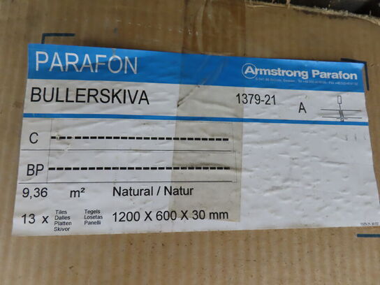 Akustikloftplader PARAFON 1200x600x30 mm - 24 stk.