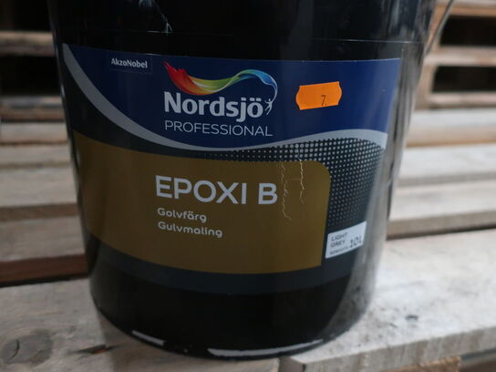 Epoxy 2K gulvmaling 'light grey' 10L NORDSJÖ Prof. 