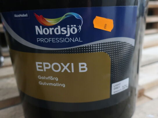 Epoxy 2K gulvmaling 'light grey' 10L NORDSJÖ Prof. 