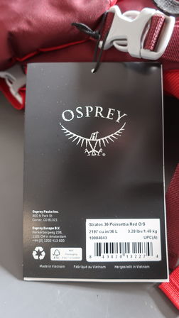 Rygsæk OSPREY Stratos 36 Poinsettia Red