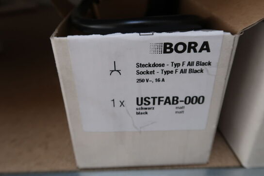 2 stk. BORA stikkontakt sort (USTFAB)