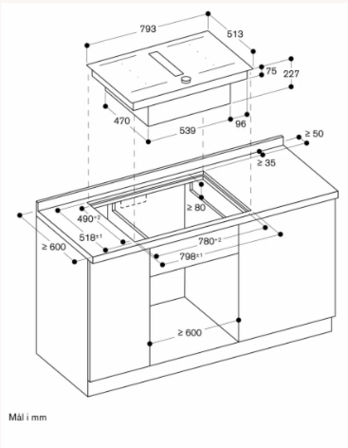 Gaggenau CV282101 induktion med integreret ventilation