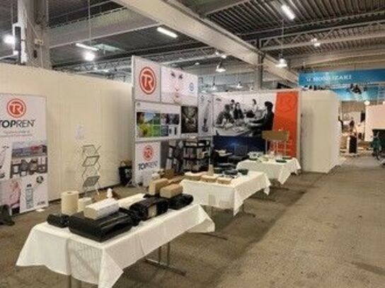 Messestand med div. tilbehør