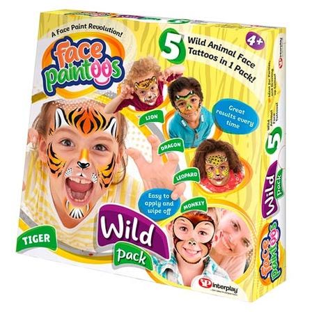 5 pk. Face Paintoos Wild Pack – 5 stk