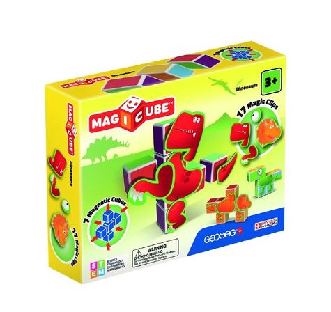 4 pk. GEOMAG MAGICUBE DINOSAURS