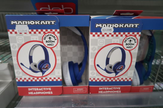 2 stk. Nintendo Mariokart høretelefoner 