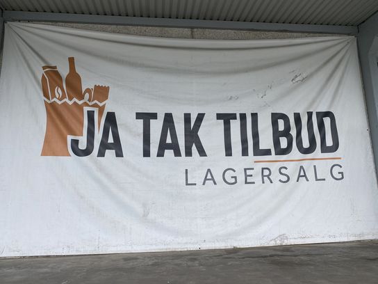 Banner "JA TAK LAGERSALG"