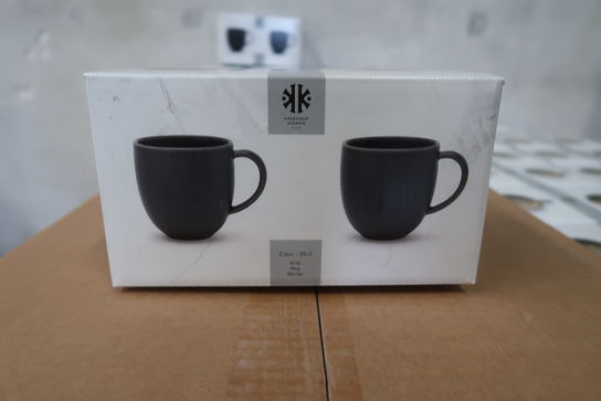 126 pk. Knabstrup Tavola mugg kaffekopper sort - 2 stk. i hver pk.