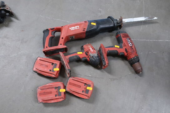 3 stk. akku håndværktøj HILTI WSR 22-A, SF 10W-A22, SIW 22-a 