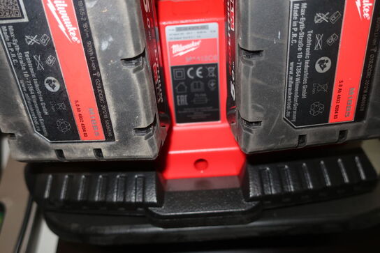 2 stk. ladere MILWAUKEE M1418C6, M18 DFC med 6 stk. batterier 