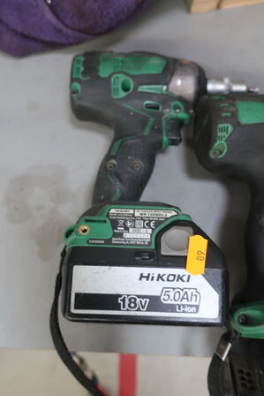 Slagnøgle samt bore-/skruemaskine HIKOKI m. 2 batterier