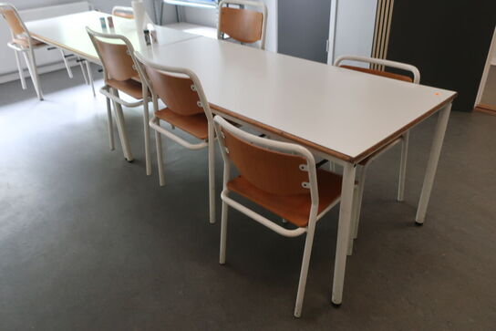 2 stk. borde samt 7 stk. stole 