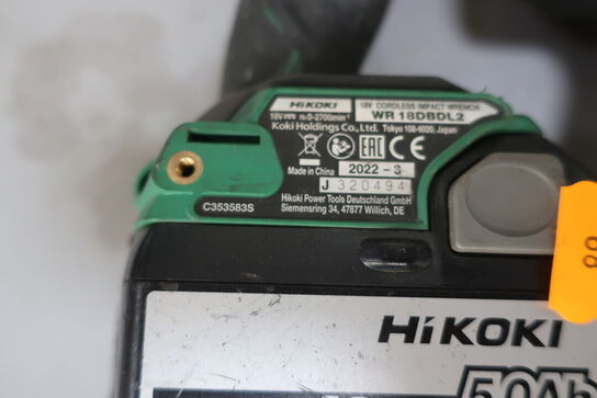 Slagnøgle samt bore-/skruemaskine HIKOKI m. 2 batterier