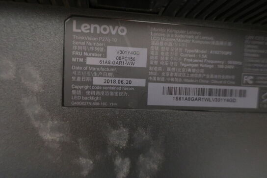 2 stk. computerskærme LENOVO ThinkVision P27q-10, tastatur og mus