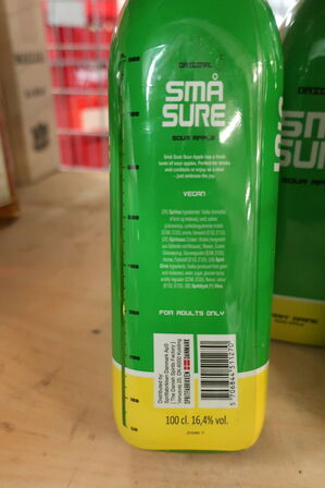 12 fl. shots SMÅ SURE sour apple 100 cl.