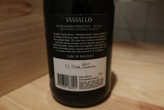 12 flasker rødvin VASSALLO casa de bellucci