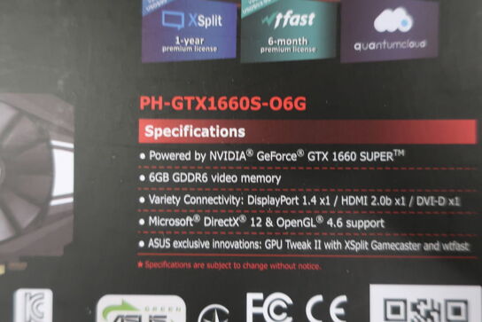 Grafikkort ASUS Phoenix GTX 1660 Super 6 GB