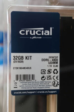 RAM CRUCIAL 32 GB DDR5 4800 MHz