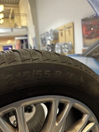 4 stk. Ford Alufælge 16" med Contiental 215/55R16 Vinterdæk