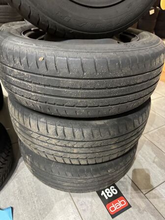 4 stk. Stålfælge 16" med Goodyear 205/60R16 dæk