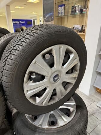 4 stk. Stålfælge 16" med Goodyear 215/55R16 vinterdæk