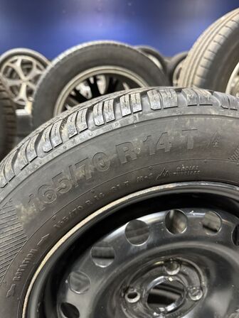 4 stk. Stålfælge 14" med Contiental 165/705R14 Vinterdæk