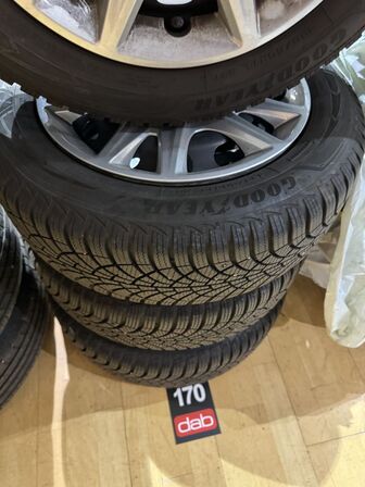 4 stk. Stålfælge 15" med Goodyear 195/60R15 dæk