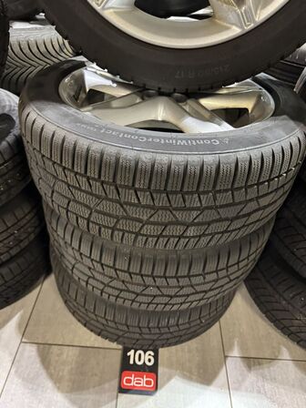 4 stk. Ford Alufælge 17" med Contiental 215/50R17 vinterdæk