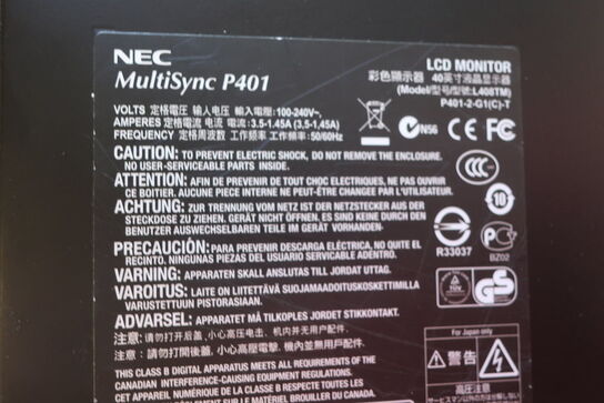 Monitor NEC MULTISYNC P401