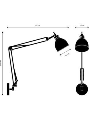 Frandsen job væglampe sort(ubrugt)