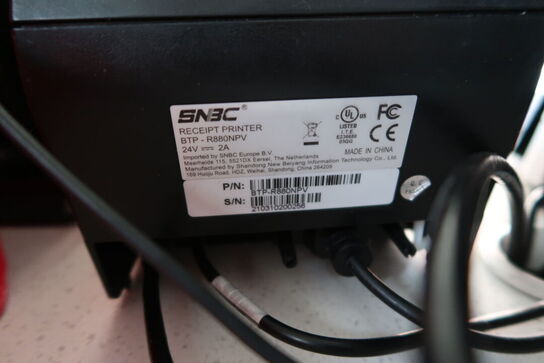 Kasseapparat CBE, bonprinter, pengeskuffe m.m.