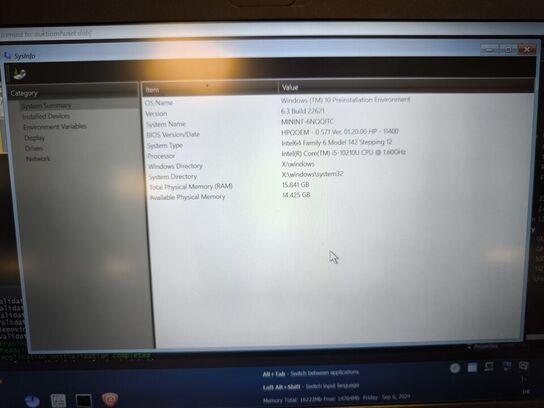 HP Probook i5-10210U 16gb 240gb