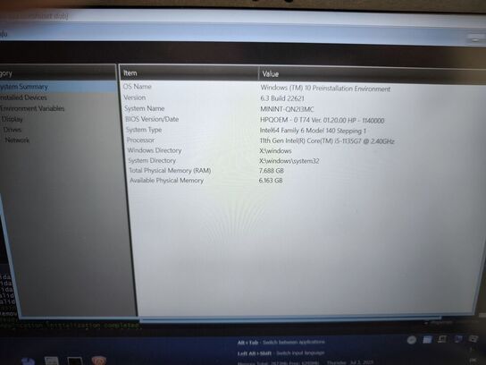 HP Probook i5-1135G7 8gb 240gb inkl. lader