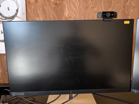 2 stk. computerskærme HP 24", webcam, samt CONTOUR Rollermouse Red