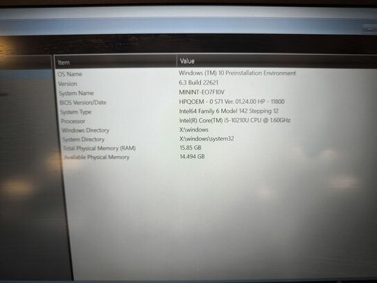 HP Probook i5-10210U 16gb 240gb