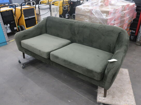 Sofa KRAGELUND 2 pers. i olivenfarvet stof