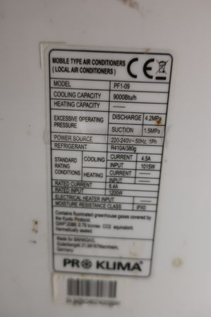 2 stk. air conditions PROKLIMA PF1-09