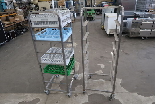 2 pcs. Trolleys with washing trays