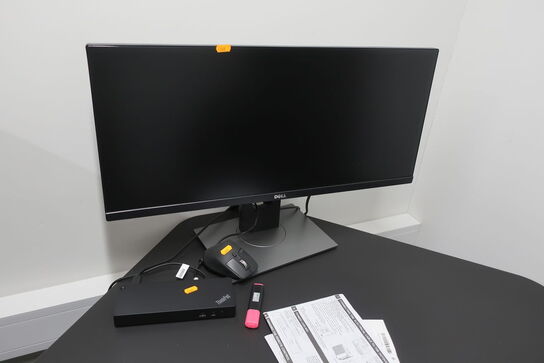 Computerskærm DELL U2917W, dockingstation LENOVO Thunderbolt 3 gen 2 m.m.