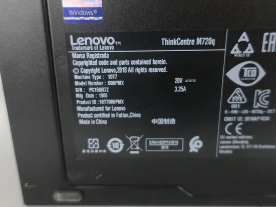 Lenovo ThinkCentre M720q Intel i5-8400T/8GB/256GB SSD