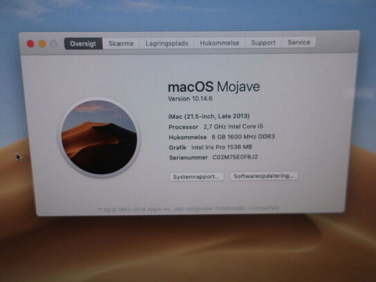 Apple iMac Late 2013 21,5"/2,7 GHz Intel i5/8GB/256GB