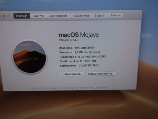 Apple iMac Late 2013 21,5"/2,7 GHz Intel i5/8GB/256GB