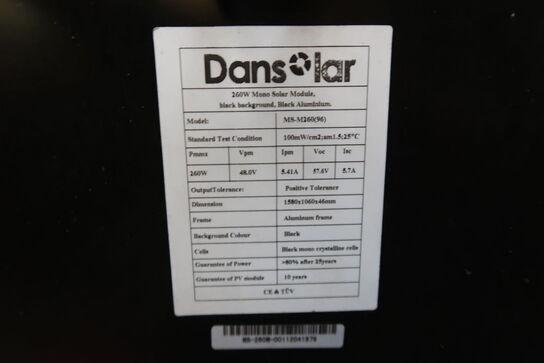 10 stk. Dansolar MS-M260(96) 260W solcellepaner 